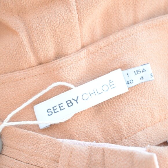 NWT See by Chloé Wide Leg Palazzo Pants Light Terracotta Sz 4 - Picture 3 of 7